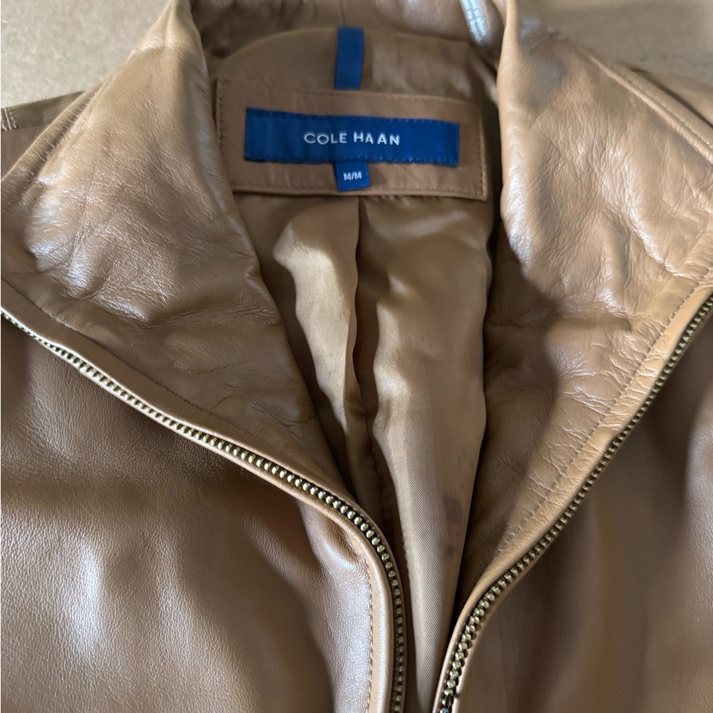 Cole Haan Women's Light Brown Leather Jacket